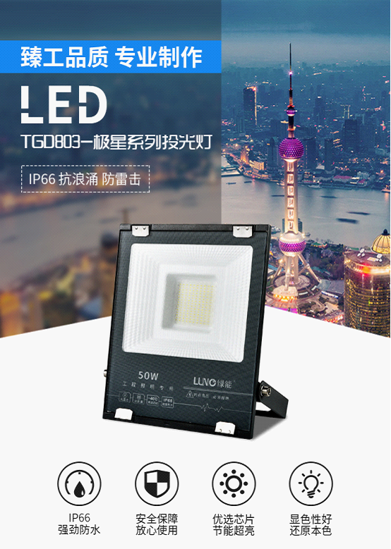 聚焦市场：LUNO绿能照明极星系列投光灯闪亮登场